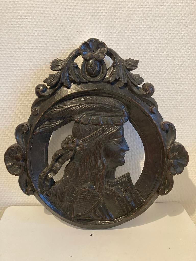 Medaillon. Snijwerk. 18e Eeuw. Eiken. Gaaf., Antiek en Kunst, Verzenden