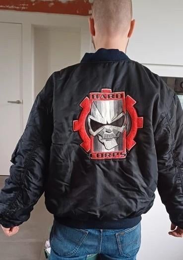 Hardcorps Bomber Jacket (90's original), Kleding | Heren, Maat 52/54 (L), Thunderdome, Zwart, Ophalen of Verzenden