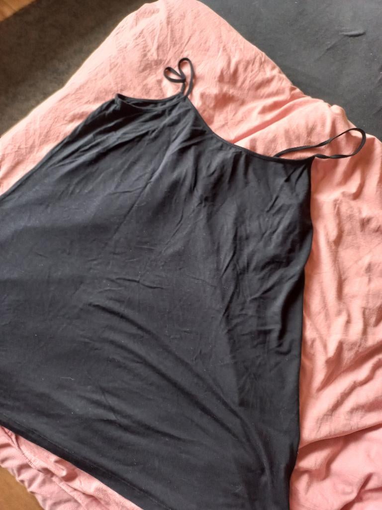 Miss Etam zwarte top met spaghetti-bandjes, maat 48., Ophalen of Verzenden, Gedragen, Zwart, Shirt of Top
