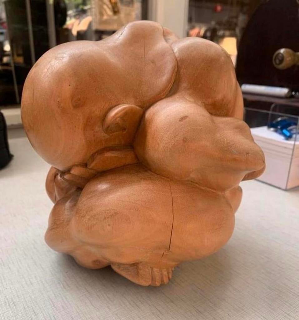 Buddha Oude Orang Malu 20 cm Buddha ongeolied, droog hout., Ophalen of Verzenden