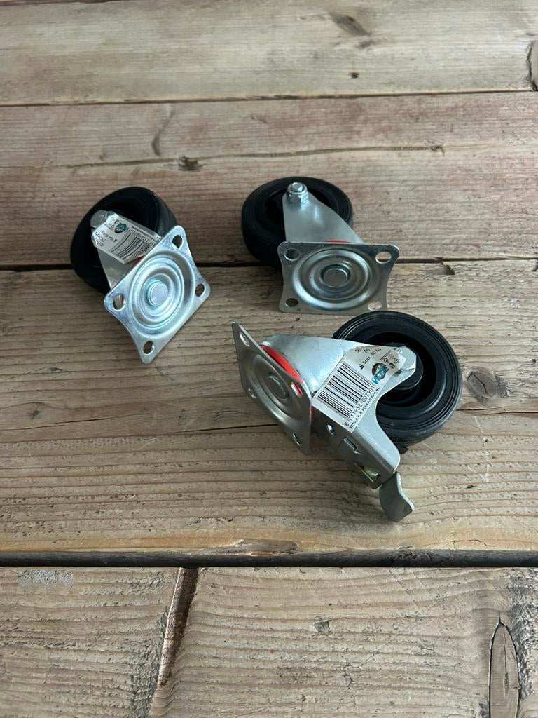 NIEUW - Set (3 stuks) zwenkwielen, Ophalen, Nieuw