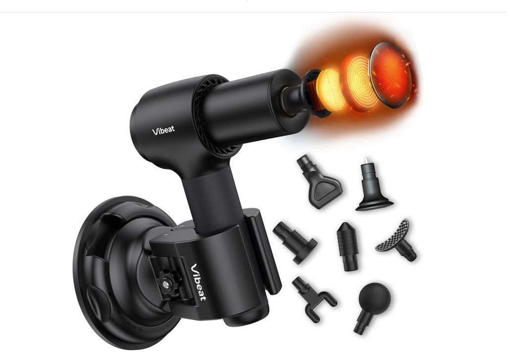 Vibeat Massage Gun PRO + verwarmingskop + houder - NIEUW, Sport en Fitness, Massageproducten, Ophalen of Verzenden, Nieuw, Apparaat