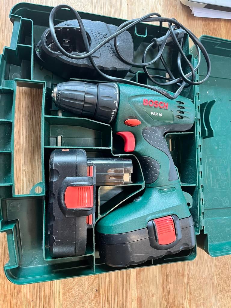 Bosch accuboormachine PSR 18, Ophalen, Gebruikt, Boormachine, Variabele snelheid