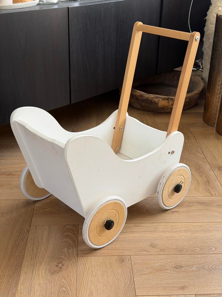 Houten loopwagen wit, Ophalen of Verzenden, Gebruikt, Duw- of Trekspeelgoed
