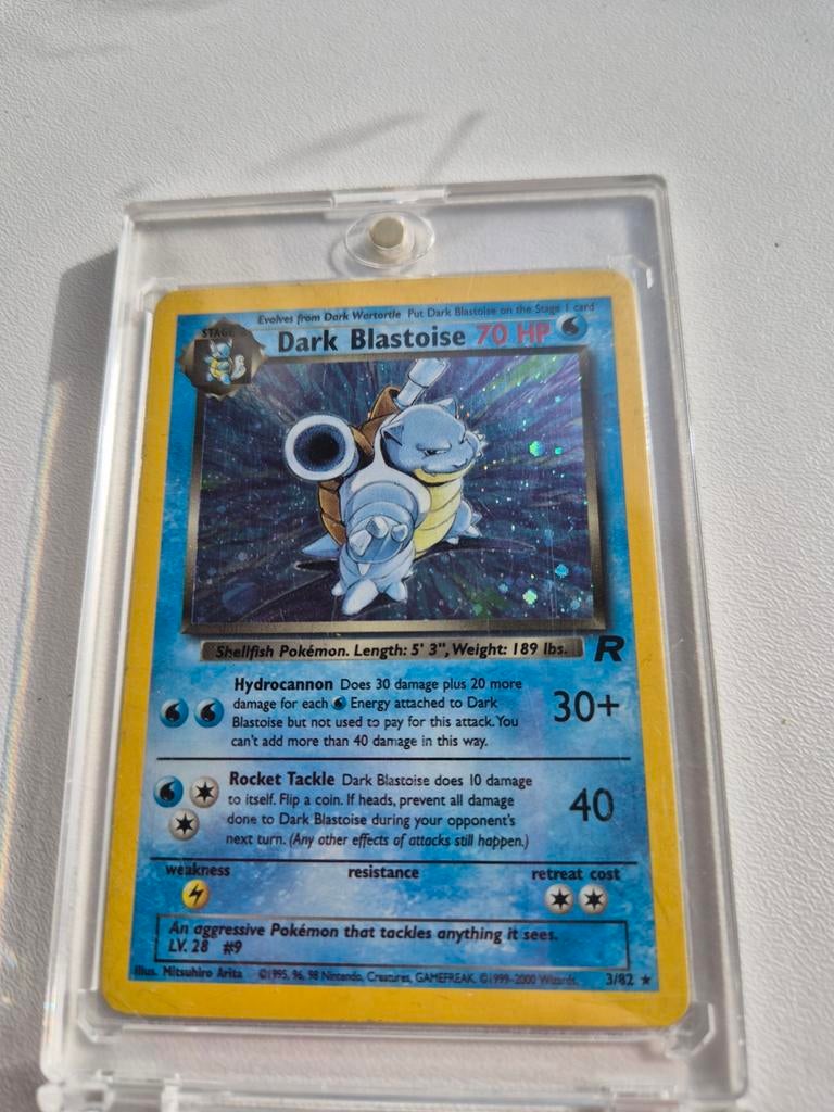 Rocket Dark Blastoise Holo WOTC 2000 Pokémon Kaart, Ophalen of Verzenden, Gebruikt, Losse kaart, Foil