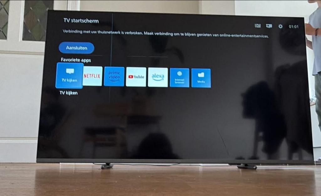 Philips 65 inch plasma TV met lichte streep in scherm, Philips, Gebruikt, LCD, Ophalen of Verzenden