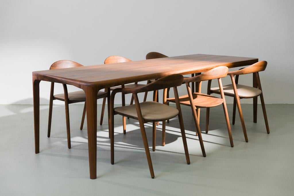 Showroom set! Artisan Craft tafel, 240x90 + 6 Neva stoelen, Verzenden, 200 cm of meer, 50 tot 100 cm, Zo goed als nieuw