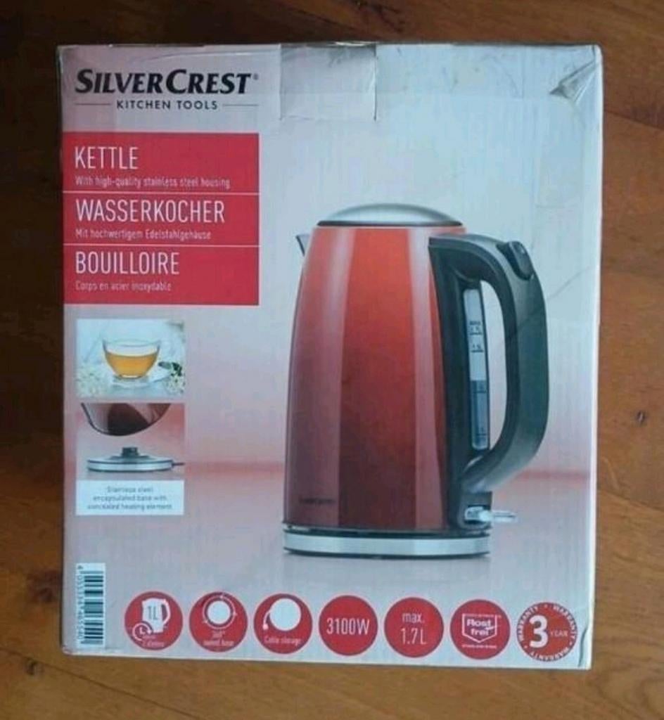 SilverCrest Waterkoker - NIEUW VASTE PRIJS AFHALEN, 1 tot 2 liter, Ophalen, Nieuw, Rvs