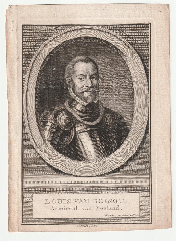 Louis van Boisot admiraal van Zeeland gravure Houbraken, Verzenden