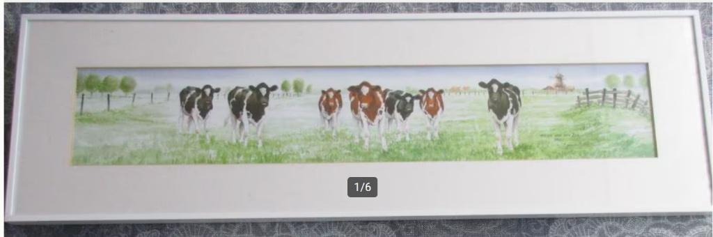 schilderij van Wiebe van der Zee - 56 x 10 cm, Oorspronkelijke maker, Ophalen of Verzenden, Zo goed als nieuw, Schilderij