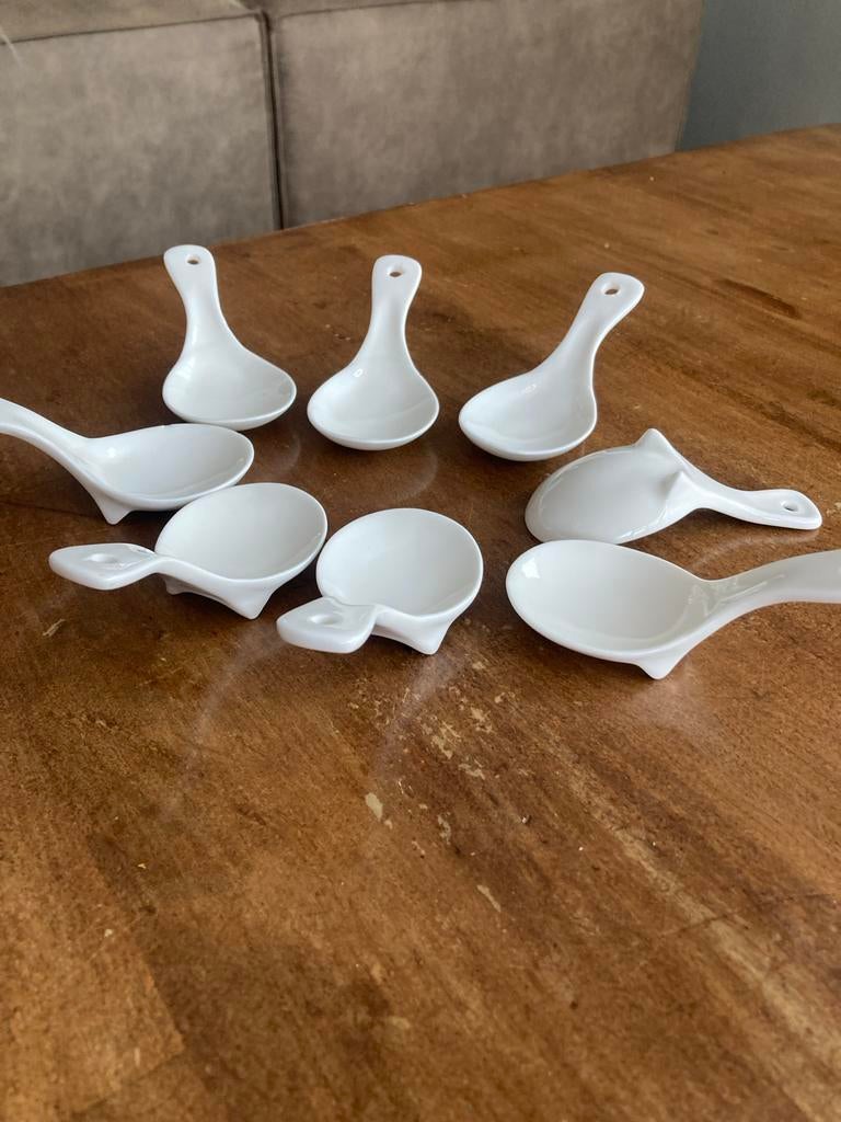 8 amuse lepels stapelbaar, Antiek en Kunst, Ophalen of Verzenden