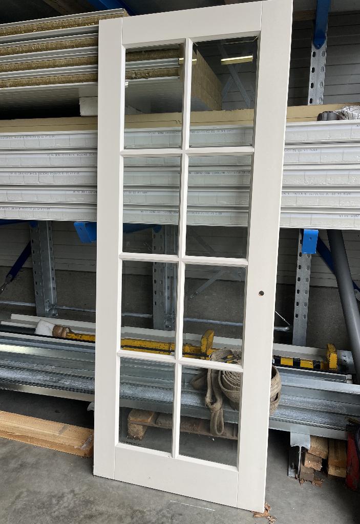 3 opdek deuren met glas, Doe-het-zelf en Verbouw, Deuren en Horren, Ophalen, 80 tot 100 cm, 215 cm of meer, Binnendeur