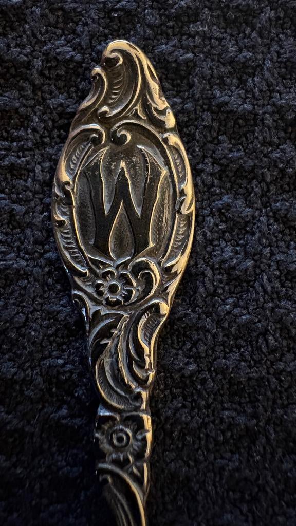 Verzilverd letterlepeltje, Ophalen of Verzenden