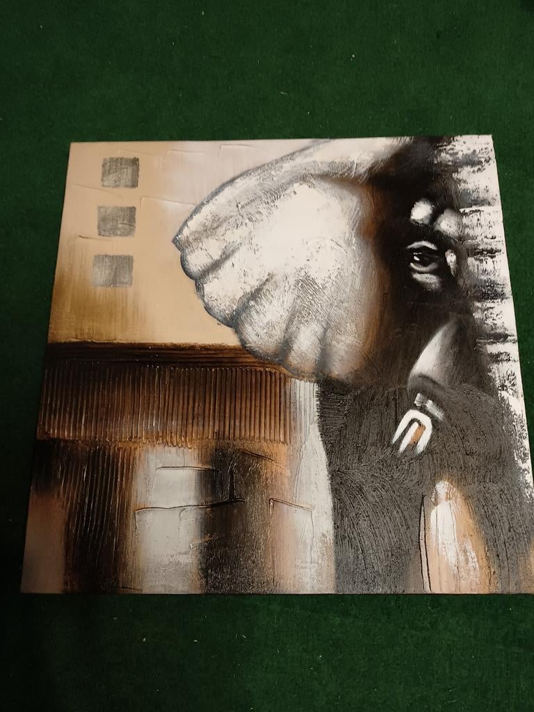 Schilderij olifant, Antiek en Kunst, Kunst | Schilderijen | Klassiek, Ophalen of Verzenden