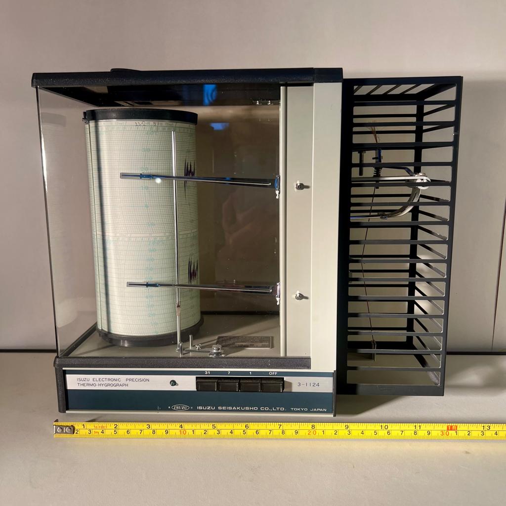 Thermo-hygrograaf vintage, Ophalen