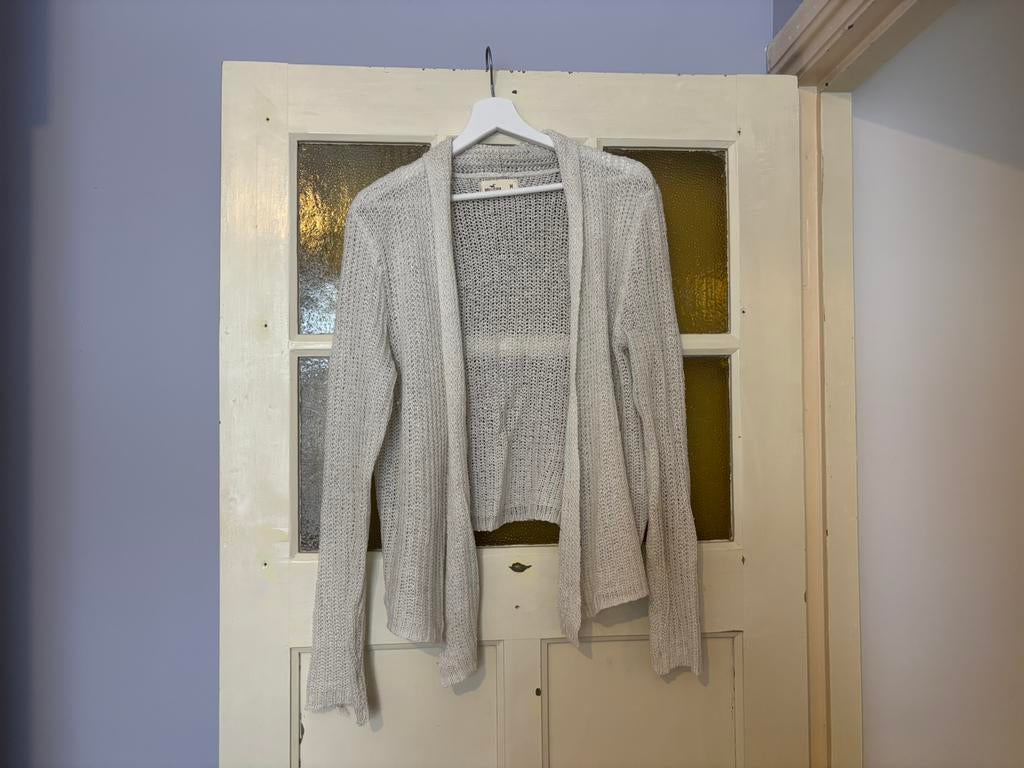 Hollister vest wit glitters M, Kleding | Dames, Maat 38/40 (M), Wit, Ophalen of Verzenden, Zo goed als nieuw