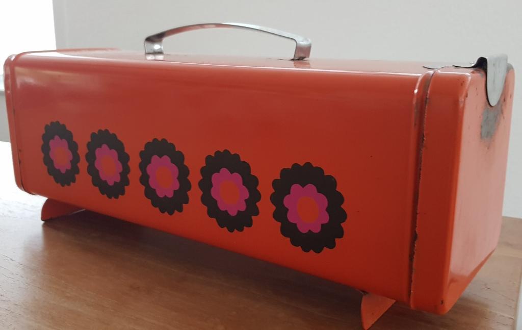 Oranje Brabantia Patrice ontbijtkoekblik - jaren '60 - IGST, Ophalen of Verzenden, Gebruikt