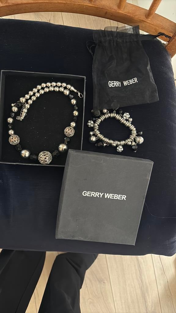 Ketting en armband Gerry Weber, Sieraden, Tassen en Uiterlijk, Verzenden, Zo goed als nieuw, Zwart, Overige materialen