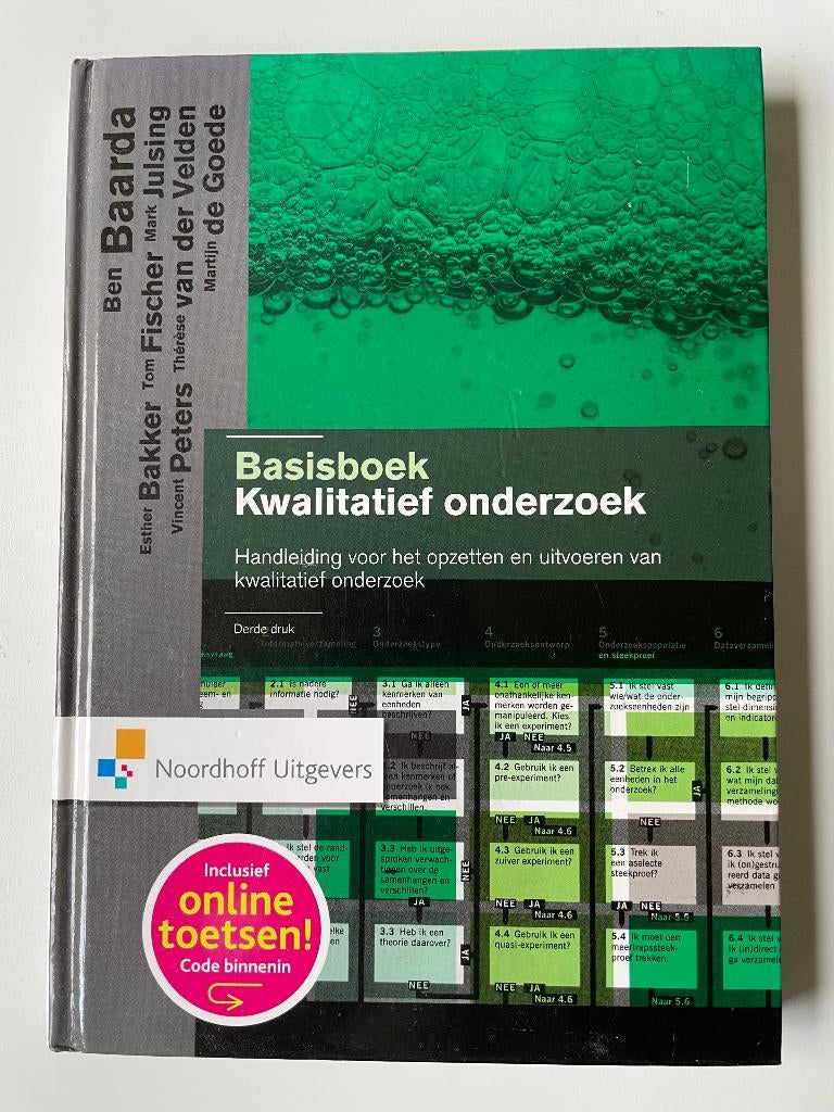 Basisboek Kwalitatief onderzoek 9789001807702, Boeken, Zo goed als nieuw, Noordhoff Uitgevers, Beta, HBO