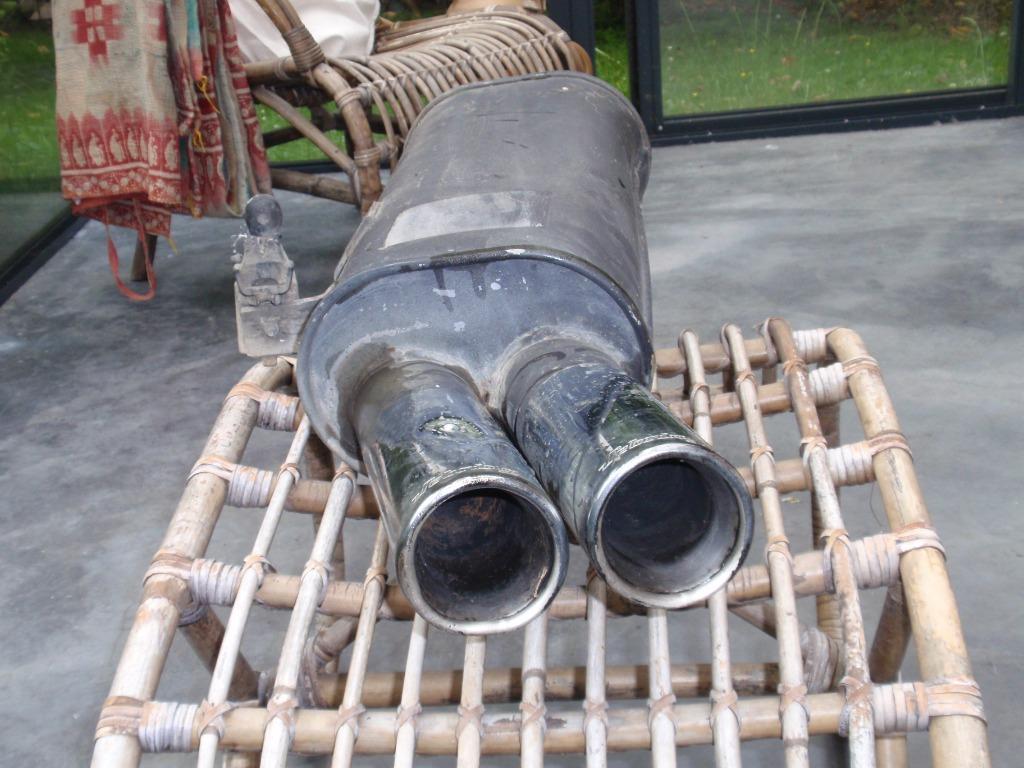 Sebring sporteinddemper + OZ witte velgen Renault CLIO., Ophalen, Gebruikt, Renault