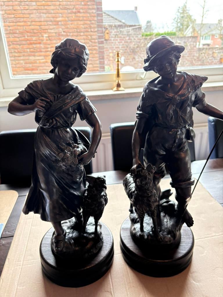 Samak bronzen stel herders, Antiek en Kunst, Kunst | Beelden en Houtsnijwerken, Ophalen
