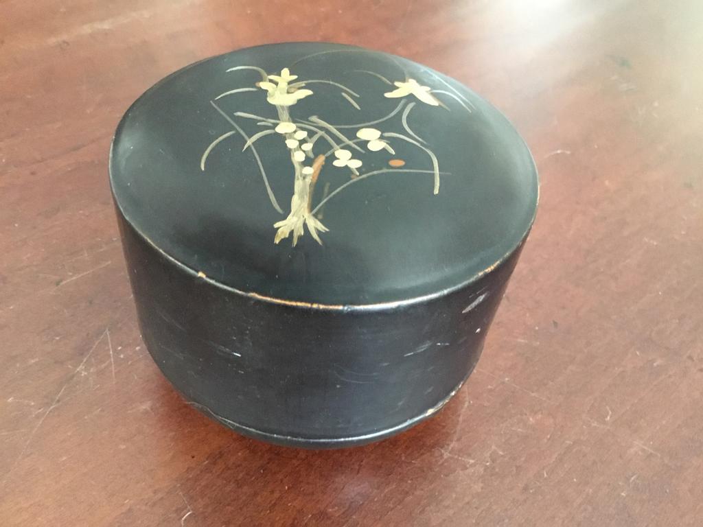 Papier-maché doosje met bloemmotief, Antiek en Kunst, Ophalen of Verzenden