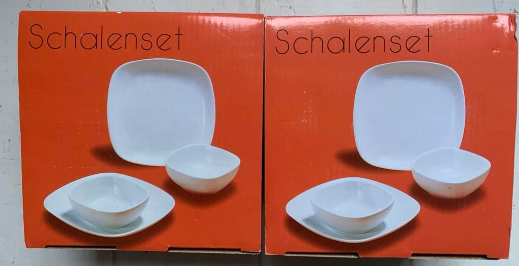 AH -Albert Heijn Schalenset 2x - Nieuw in doos, Porselein of Keramiek, Schaal, Vierkant, Nieuw