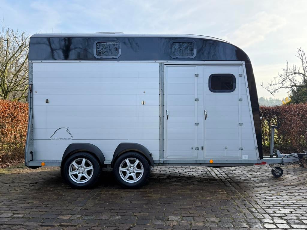 Extreem dikke bockmann big portax vol aluminum en zadelkamer, Dieren en Toebehoren, Duitsland, Aluminium, Zo goed als nieuw, 2-paards trailer