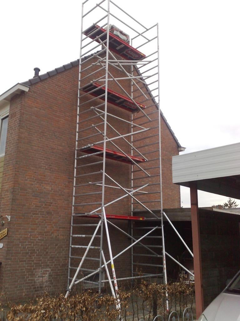 Hoge Rolsteiger te huur - 5 meter of hoger, Doe-het-zelf en Verbouw, Steigers, Ophalen of Verzenden, Gebruikt, Rolsteiger of Kamersteiger