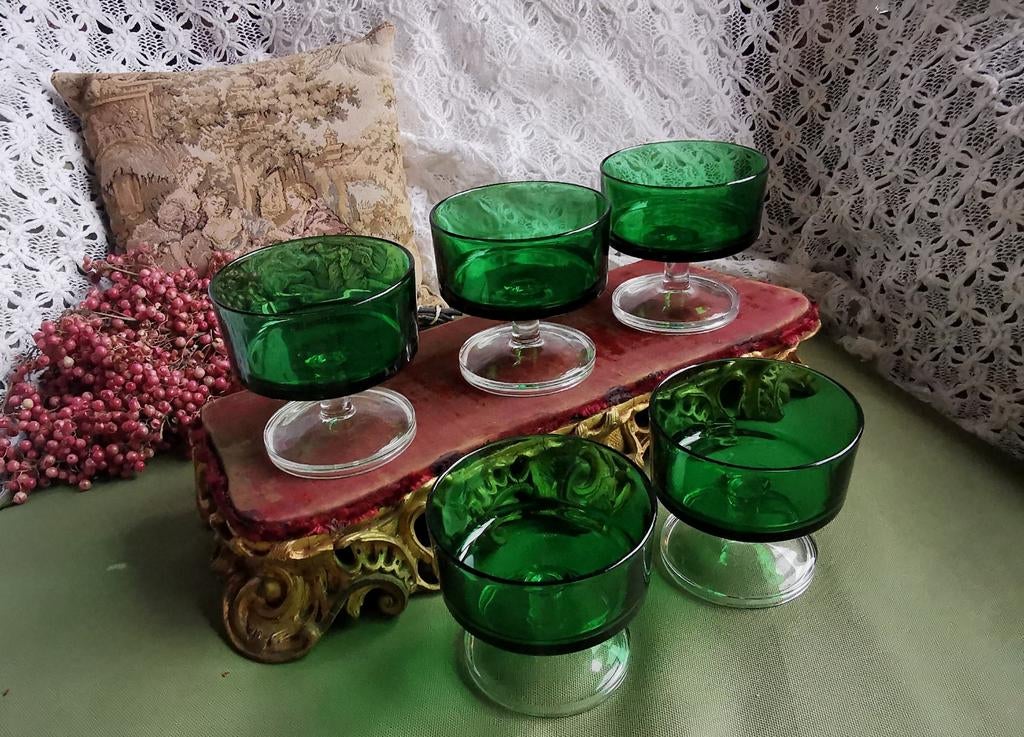 Luminarc champagneglazen 5x bekende groen izgst Miekje, ., Overige typen, Ophalen of Verzenden, Zo goed als nieuw