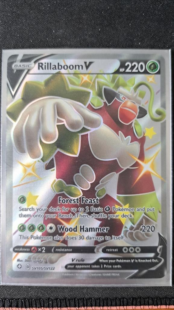 Rillaboom V Shining Fates Shiny Vault SHF SV 105 Pokémon, Verzenden, Nieuw, Losse kaart, Foil