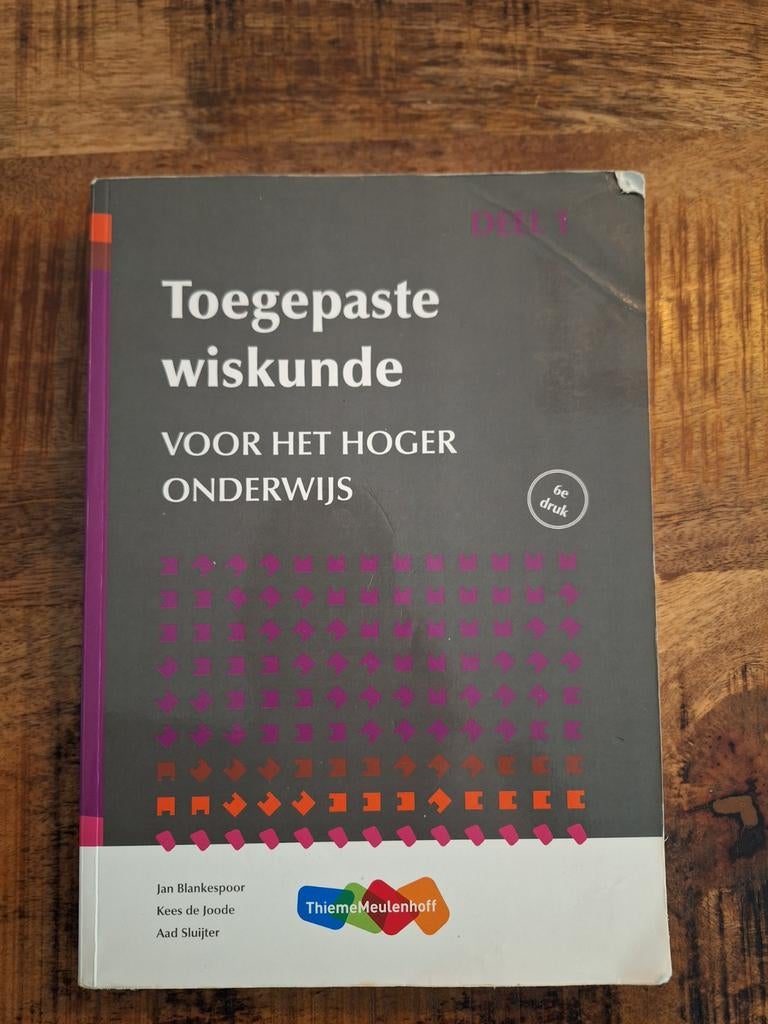 Toegepaste Wiskunde Hoger Onderwijs - 6e druk, Boeken, Gelezen, Jan Blankespoor, Kees de Joode, Aad Sluijter, Beta, HBO