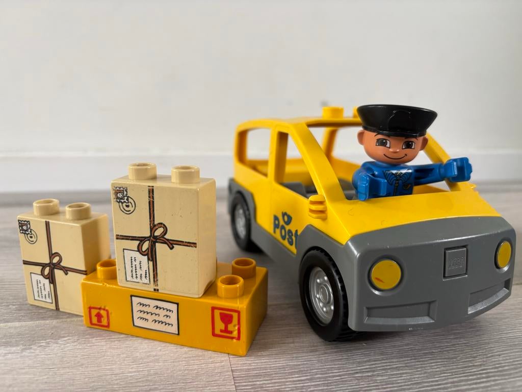 Duplo Postauto met Kraanwagen vintage, Ophalen of Verzenden, Zo goed als nieuw, Complete set, Duplo