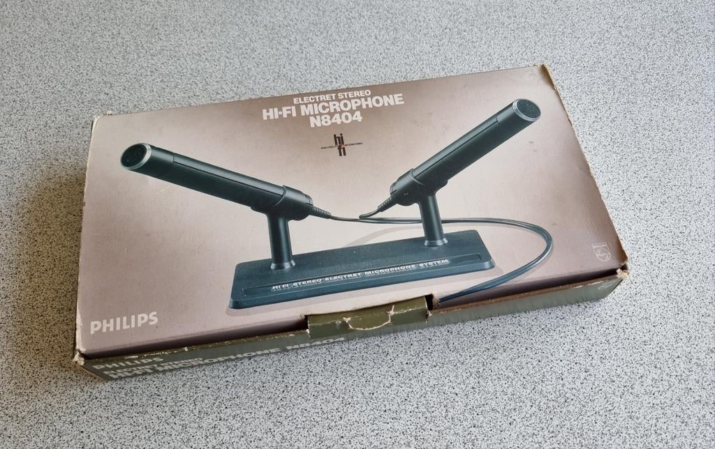 Vintage Philips microfoons! N-8404 / N8404 - compleet, Ophalen of Verzenden, Gebruikt, Studiomicrofoon