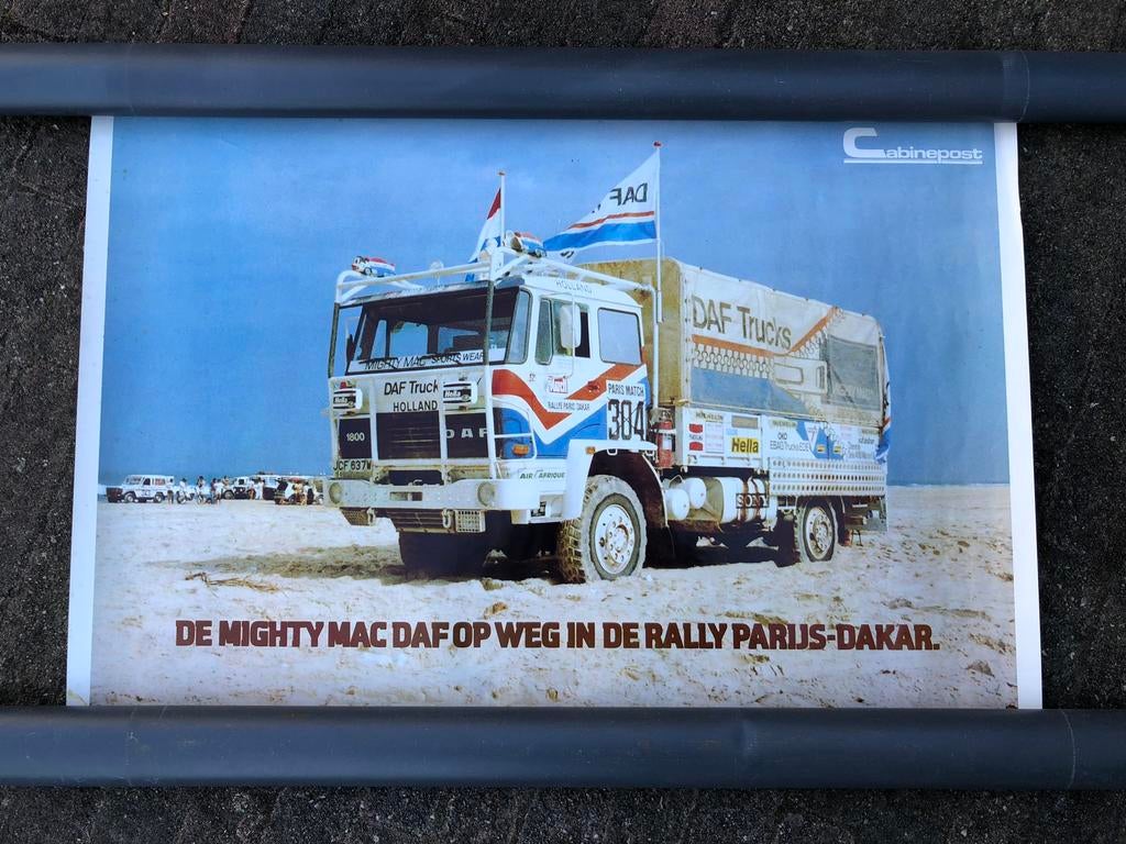 Poster DAF Trucks Parijs Dakar, Ophalen of Verzenden, Gebruikt, Auto's