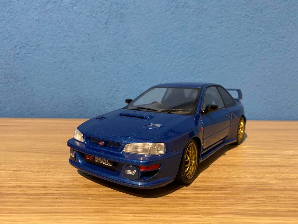 Subaru Impreza WRX STI 22B Solido 1:18 Blauw, Ophalen of Verzenden, Gebruikt, Auto, Solido