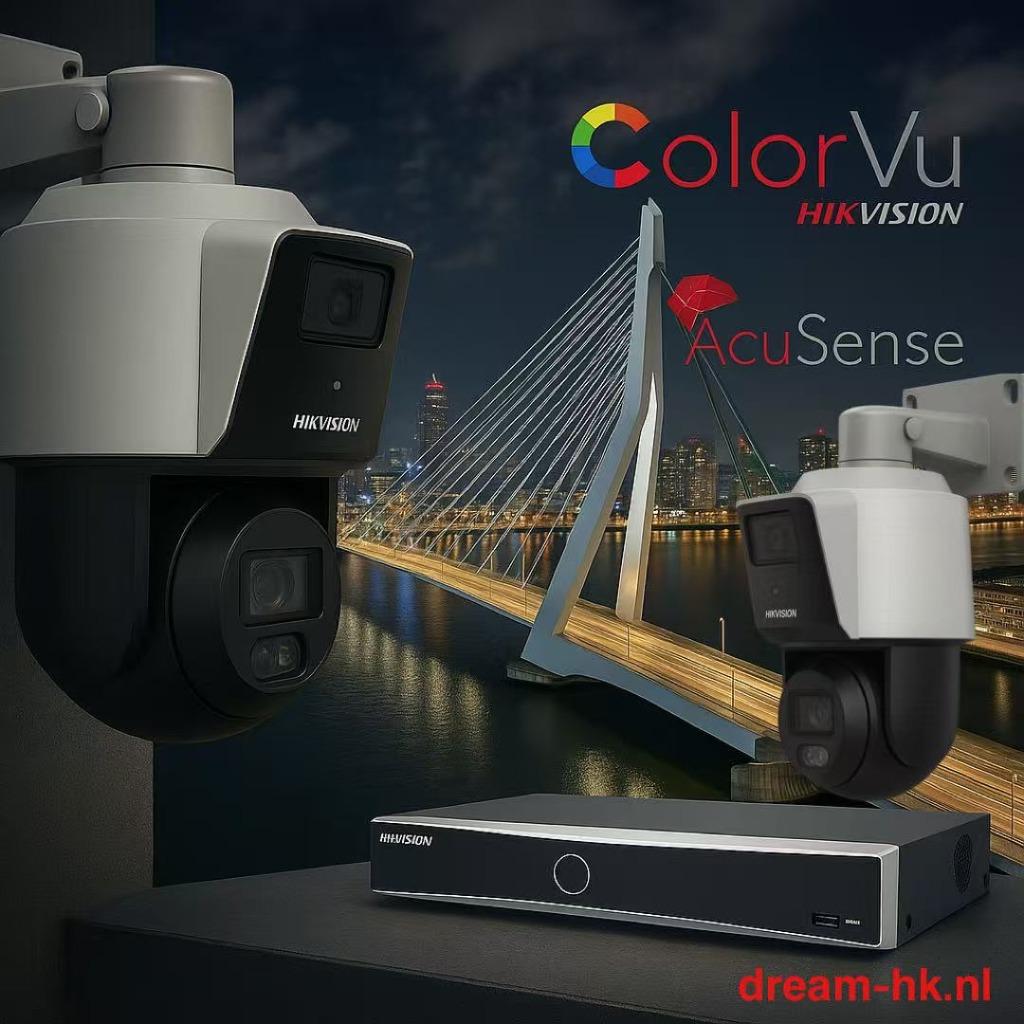 4MP Hikvision AcuSense TandemVu ColorVu PTZ IP PoE set