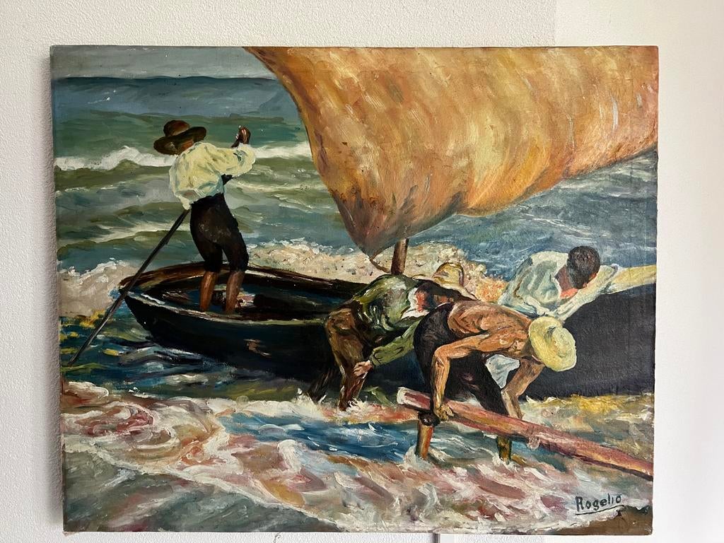 Prachtig Olieverfschilderij Rogelio - Impressionistisch, Ophalen of Verzenden