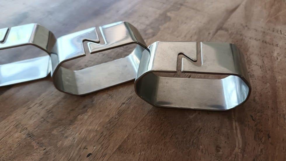 Vintage 4 Servetringen van Zepter, Ophalen of Verzenden, Zo goed als nieuw, Rvs of Chroom, Los bestek