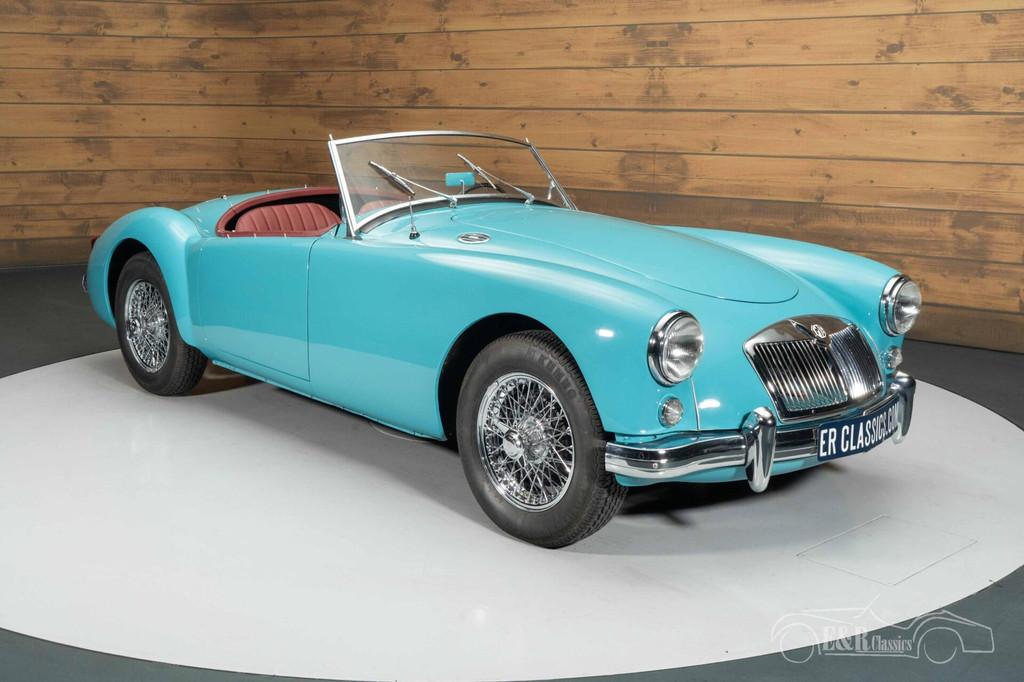 MG MGA Cabriolet | 1958, Auto's, Achterwielaandrijving, Cabriolet, Blauw, Leder