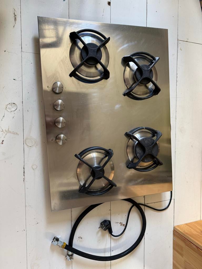 Whirlpool gas kookplaat, Witgoed en Apparatuur, Kookplaten, Gebruikt, Inbouw, Gas, 4 kookzones, Ophalen