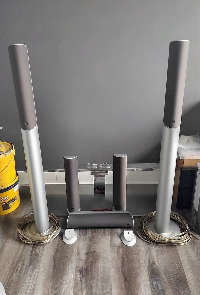 Onkyo TX-NR313 HDMI 5 Kef HTS5001 speakers actieve subwoofer, Gebruikt, 70 watt of meer, 5.1-systeem, Overige spelers