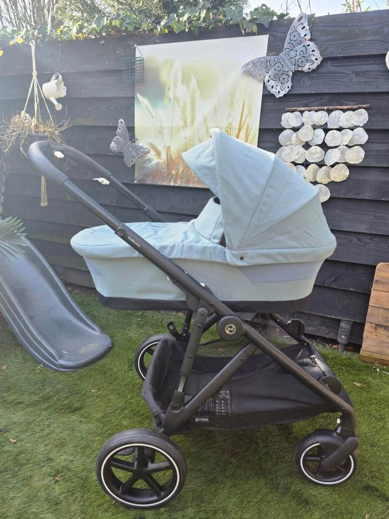 Cybex Gazelle Duowagen + Autostoel, Kinderen en Baby's, Kinderwagens en Combinaties, Zo goed als nieuw, Combiwagen, Verstelbare duwstang