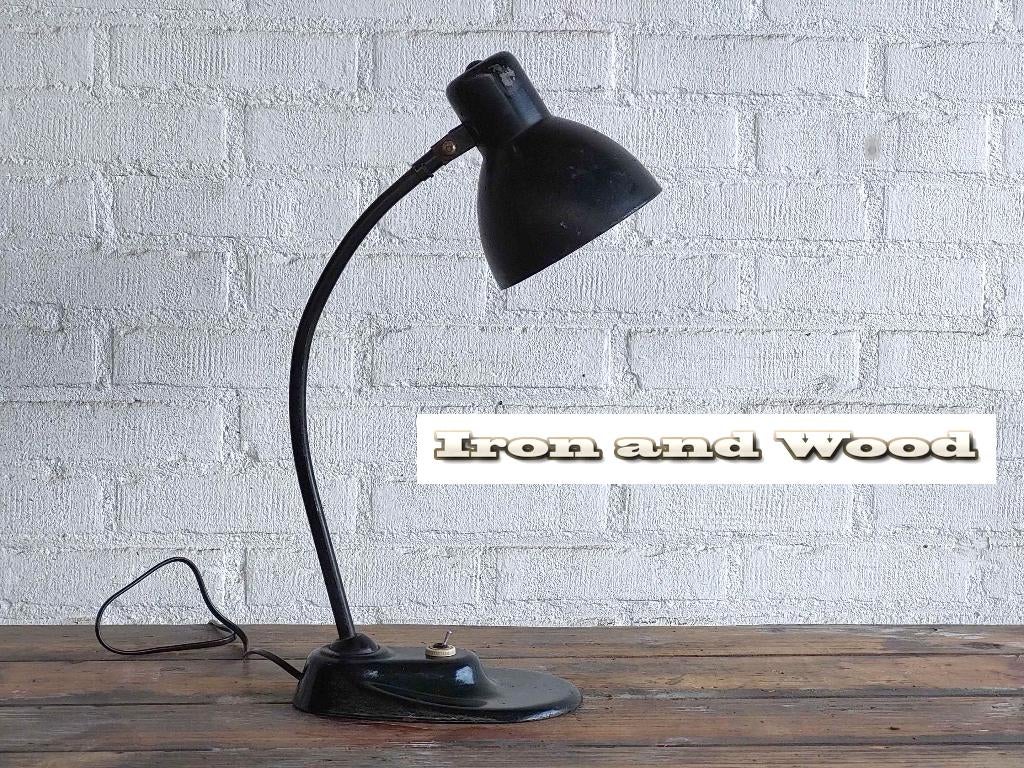 Groene oude Bauhaus Kandem tafellamp / bureauspot, Ophalen, Vintage , design, oud, Kandem , bauhaus, art deco, Gebruikt, Metaal