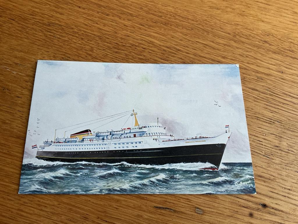 S357 MS KONINGIN WILHELMINA HOEK VAN HOLLAND HARWICH, Ophalen of Verzenden, Zo goed als nieuw, Kaart, Foto of Prent