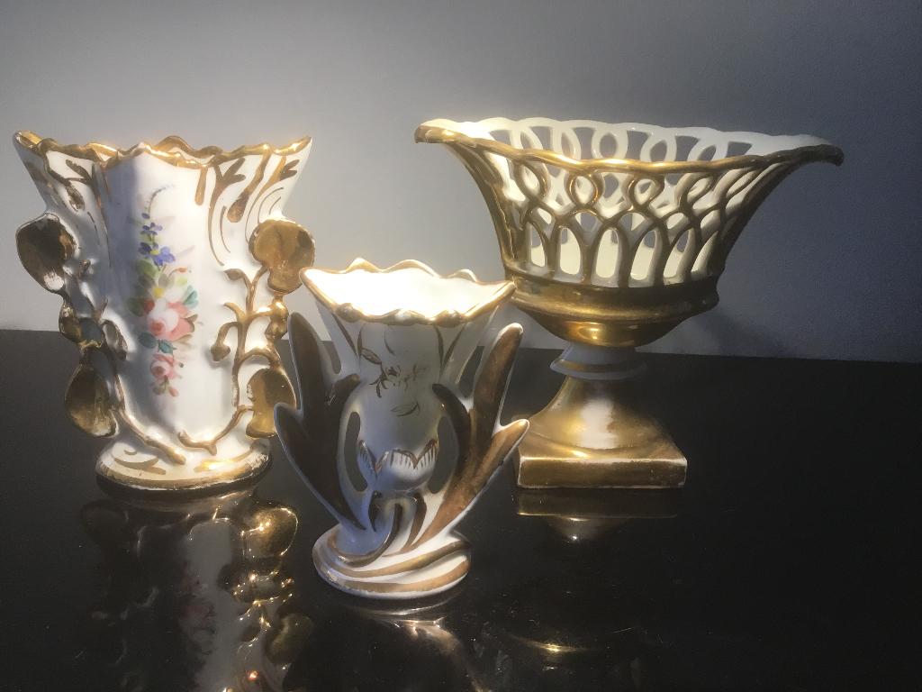 Antieke altaarvaasjes in porselein, Antiek en Kunst, Ophalen of Verzenden