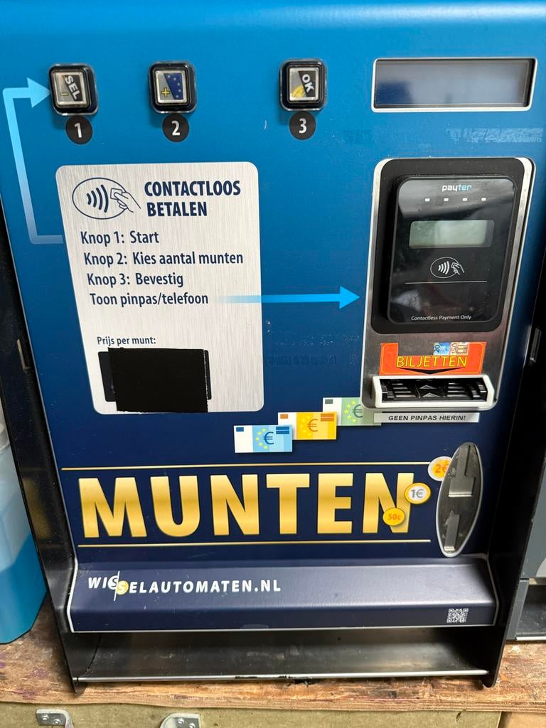 Muntautomaat en wisselautomaat contactloos, Verzamelen, Automaten | Overige, Ophalen, Gebruikt