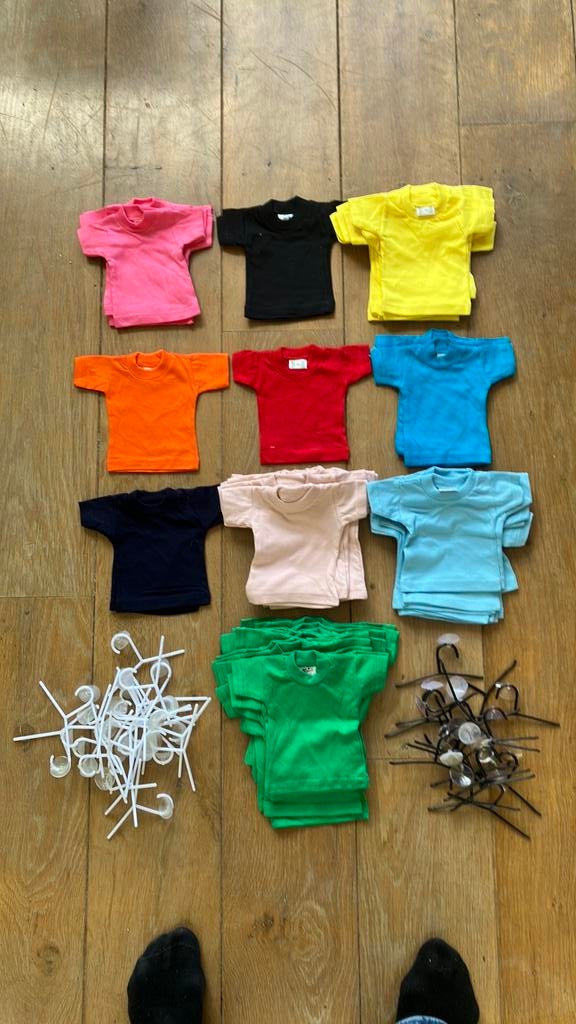 Partij Mini t-shirts met hanger, applicatie toepassing nieuw, Ophalen of Verzenden, Nieuw