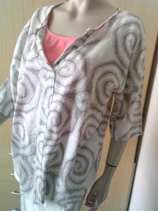 Spiralen tuniek katoen grijs/beige tinten maat M, Kleding | Dames, Blouses en Tunieken, Verzenden, Gedragen, Maat 38/40 (M), Overige kleuren