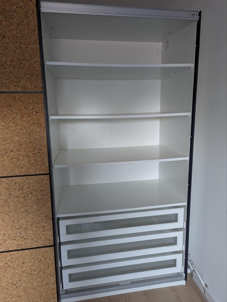 IKEA Pax kast met planken (schuifdeuren t.o.) (201x100 cm), Huis en Inrichting, Kasten | Kledingkasten, Ophalen, Overige materialen